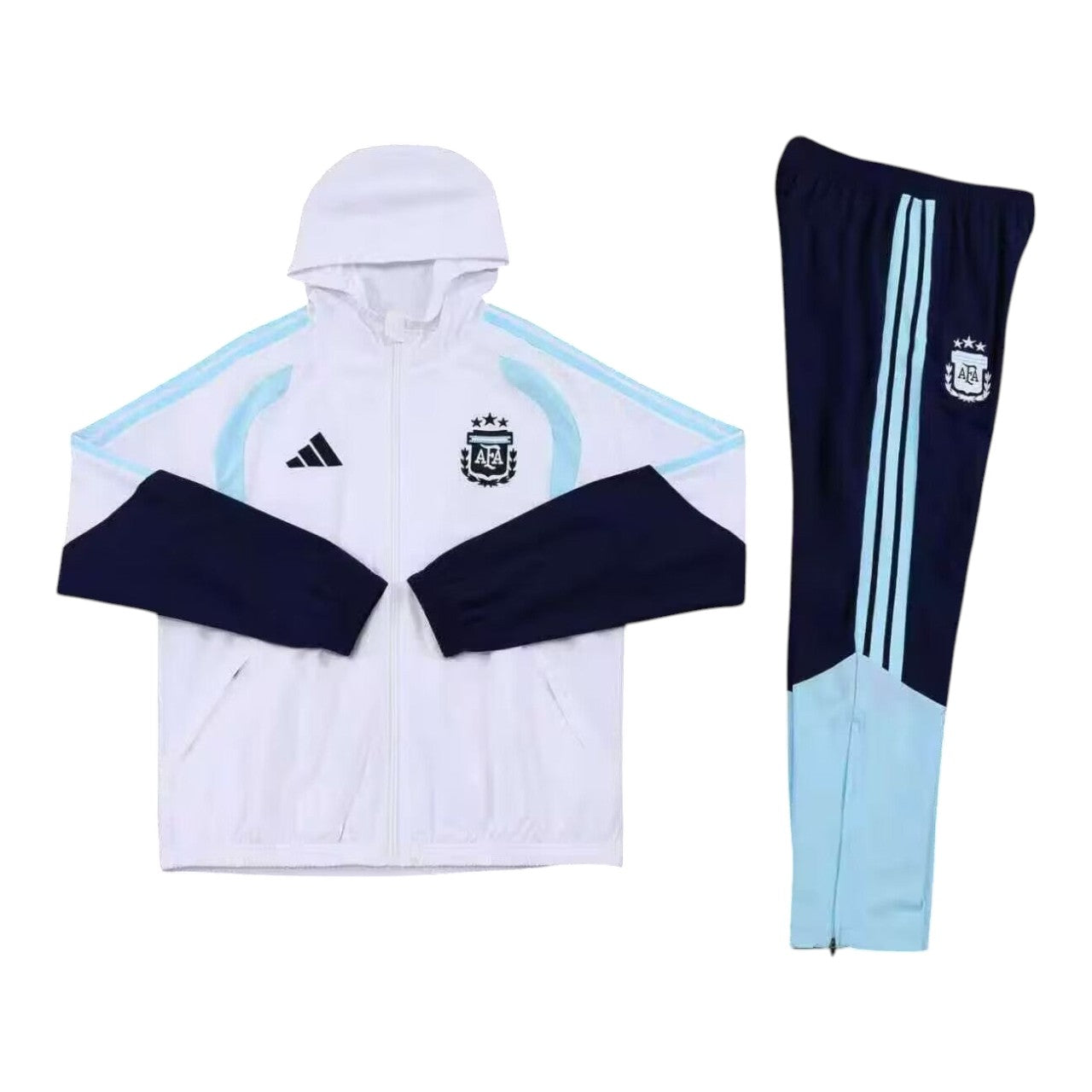 Argentina 2026 Hooded Tracksuit White/Navy | Adidas