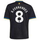 Manchester United Bruno Fernandes Third Jersey 2025/26 (Premier League) – black retro football jersey front view