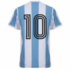 Argentina 1978 Kempes Retro Jersey – striped retro football jersey back view