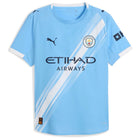 Manchester City Phil Foden Home Jersey 2025/26 (Premier League) – blue and striped retro football jersey back view