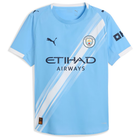 Manchester City Phil Foden Home Jersey 2025/26 (Premier League) – blue and striped retro football jersey back view
