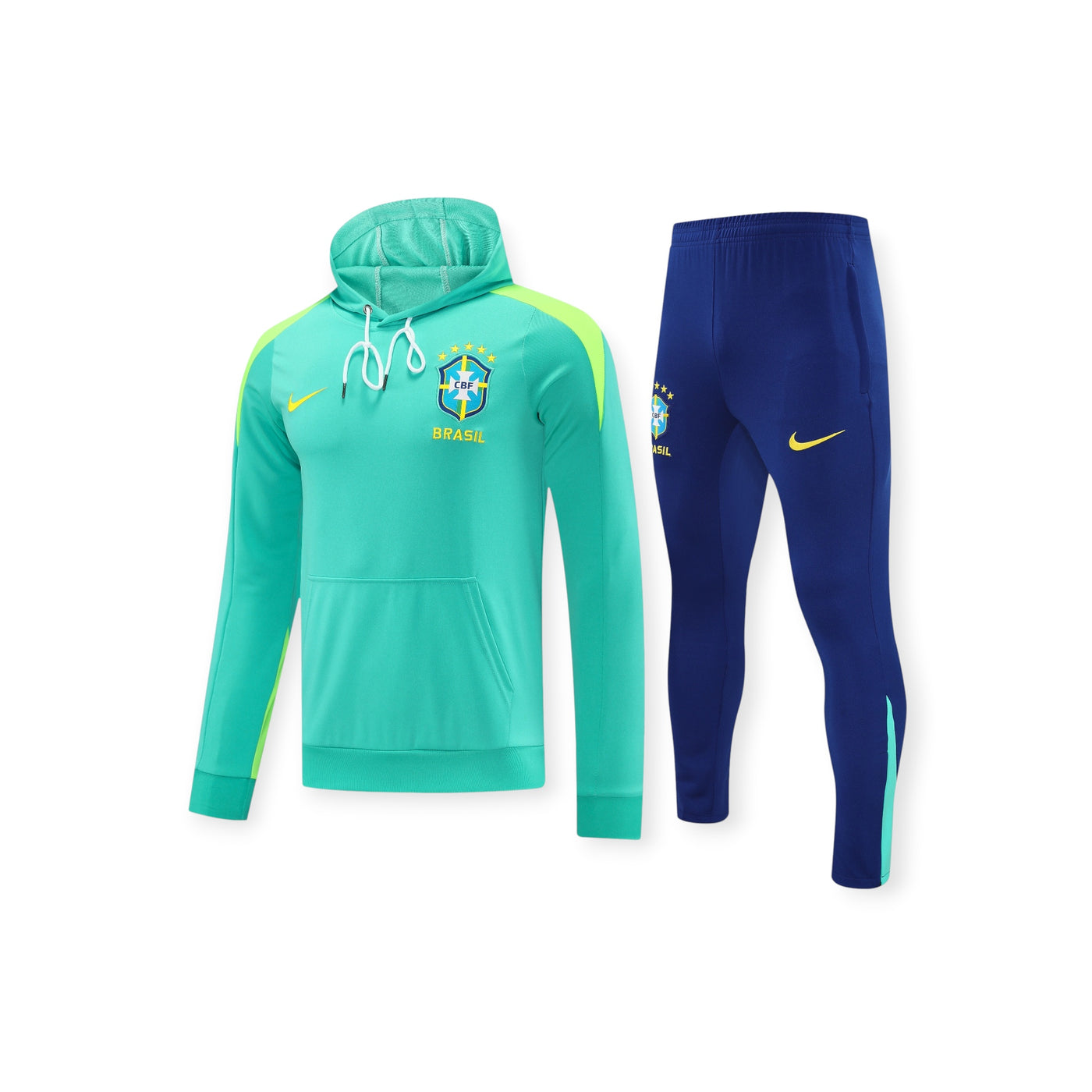 Brazil Hoodie Tracksuit - Teal & Navy