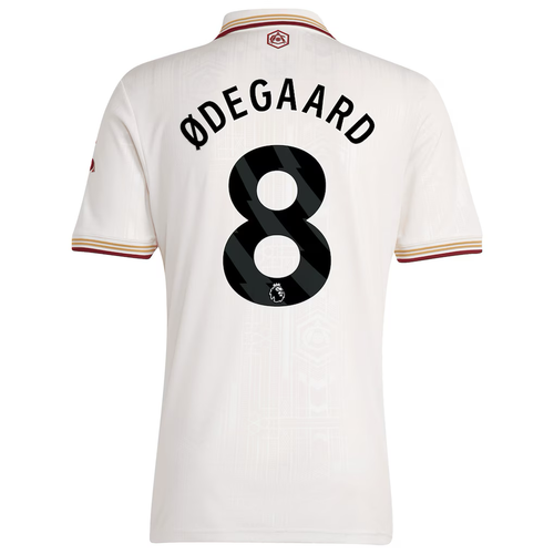 Arsenal Martin Ødegaard Away Jersey 2025/26 (Premier League) – white retro football jersey front view