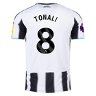 Newcastle United Sandro Tonali Home Jersey 2025/26 – striped retro football jersey front view