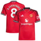 Manchester United Bruno Fernandes Home Jersey 2025/26 (Premier League) – red retro football jersey detail view