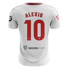 Sevilla FC Alexis Sánchez Home Jersey 2025/26 – white and striped retro football jersey front view