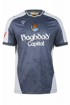 Real Sociedad Away Kit 2025/2026 (La Liga) – striped retro football jersey front view