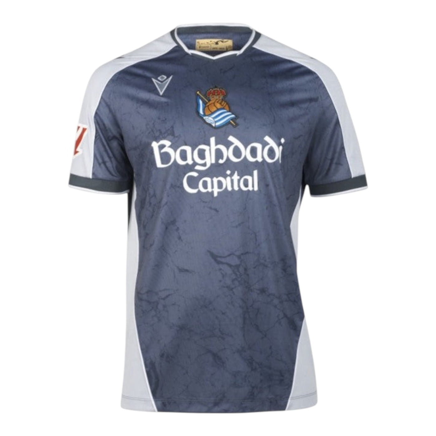 Real Sociedad Away Kit 2025/2026 (La Liga) – striped retro football jersey front view